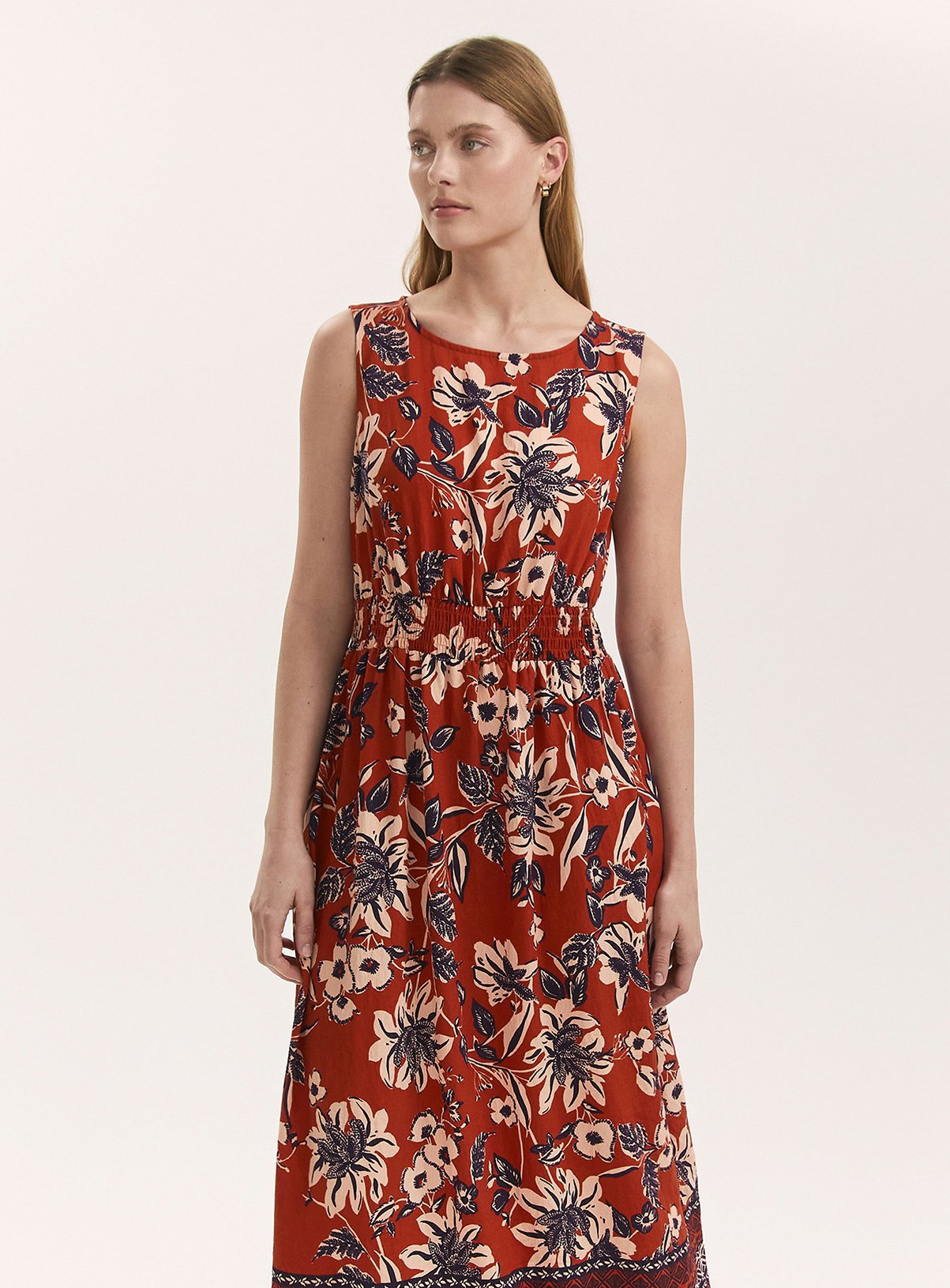 FINERY Willow Dress Rust Floral 16 - Image 2 thumbnail